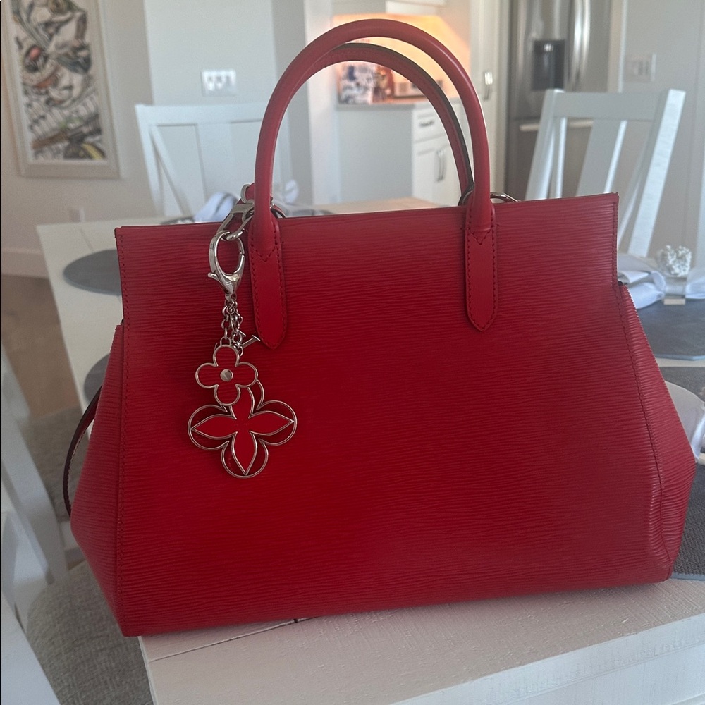 Red Handbag with Silver Charm